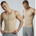 thumbnail image 5 of ToBeInStyle Men's Neoprene Slimming Body Shaper Vest Belly Compression - Beige - 2XL, 5 of 7