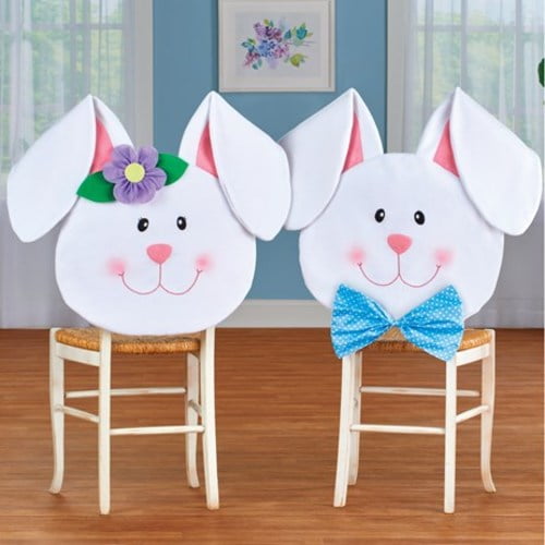 Festive Easter Bunny Slideon Chair Back Covers Set of 2 Walmart