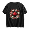 thumbnail image 4 of I Love Canada Graphic T-Shirt - Canadian Flag Heart Design | Women's Patriotic July 1st Short Sleeve Crew Neck Celebration Top, 4 of 4