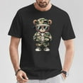 thumbnail image 2 of Camo Hip Hop Teddy Bear T-Shirt – Camouflage Streetwear Graphic Tee, Gangsta Hustle Urban Style Shirt for Men, Women, Casual Hip Hop Fashion Tee, 2 of 3