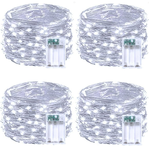 Cronómetro con batería String Lights BOSSERN, paquete de 4 unidades, 6 m y 60 LED
