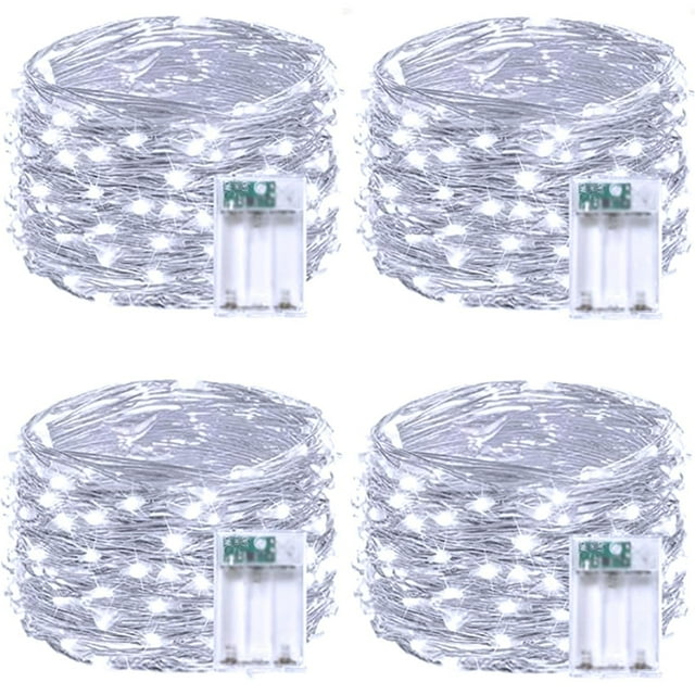 Cronómetro con batería String Lights BOSSERN, paquete de 4 unidades, 6 m y 60 LED