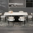 thumbnail image 2 of Morden Fort Modern Dining Table Set for 6, White Faux Marble Top Dining Table with 6 White Chairs for Kitchen, Dining Room, Restaurant, Conference Room, 2 of 7