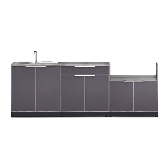 NewAge Products Outdoor Kitchen Aluminum 4 Piece Cabinet Set with Covers