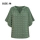 thumbnail image 2 of Dinheiro Blusas para mujer de manga corta con cuello en V y pompones de gasa informales, M,, 2 of 8
