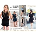 thumbnail image 7 of NAYTOAO Women's Ruffle Cap Sleeve Lace Swiss Dot Romper with Pockets, Back Zipper, Casual Summer Jumpsuit for Women, 7 of 7