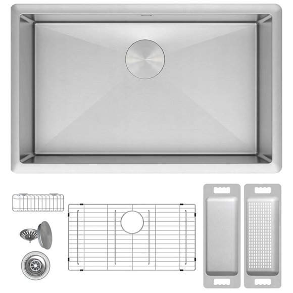 Zuhne 16 Gauge Stainless Steel 28 Inch Modena Bowl Undermount Kitchen Sink