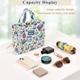 thumbnail image 5 of FORMRS Womens Corduroy Tote Bag Crossbody Shoulder Handbag with Pocket, Blue Doodle Pattern, 5 of 7
