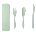 thumbnail image 1 of Wheat Straw Cutlery Set, Portable Modern Fork Spoon Knife Tableware Kit with Box, Reusable Lightweight Design Utensils Set for Office School Picnic, 1 of 8