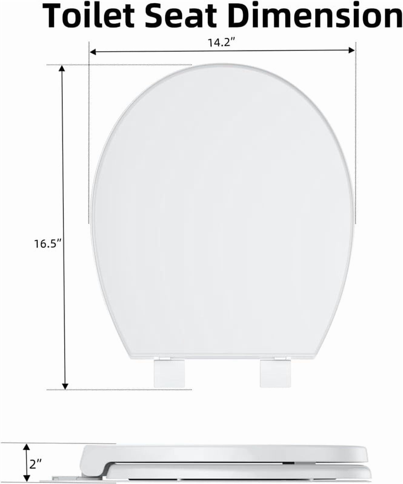 Towallmark Round Toilet Seat, Quick Release White PP Toilet Seat Cover, Easy Clean Bathroom Toilet Seat For Home Guest Rental Units