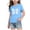 Blue, variant on Girls T Shirt Summer Short Sleeve Cute Bow Print Crew Neck Casual Soft Teens Daily Wear Tee Tops Pink Size 14