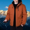 thumbnail image 2 of UVEASISHA Men's Winter Ski Jackets Lightweight Waterproof Hooded Jacket Full Zip Warm Down Coats Windproof Insulated Puffer Jackets with Zipper Pockets Red S, 2 of 10
