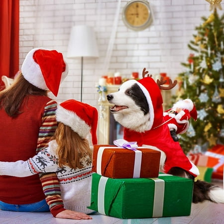 Dogs Dressing Up Clothing Santa Cosplay Outfit For Christmas Pet Costumes Apparel Party