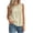 Beige, variant on Women's Ruffle Detail Sleeveless Tank Tops Summer Petite Plain Crew Neck Tee Casual Travel Tops Wine