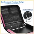 thumbnail image 4 of Zipper Binder with Shoulder Strap 2 inch 3 Ring Waterproof File Folder Organizer Bag 500 Sheet Clouds and Pink Heart Shape, 4 of 8