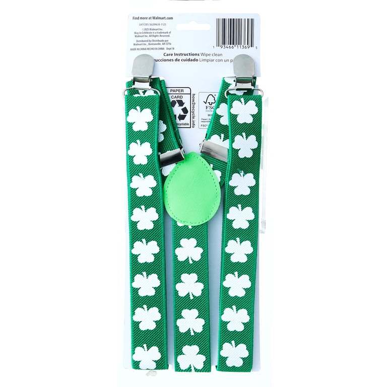 Green Shot Glass Suspenders, St. Patrick's Day by Way To Celebrate