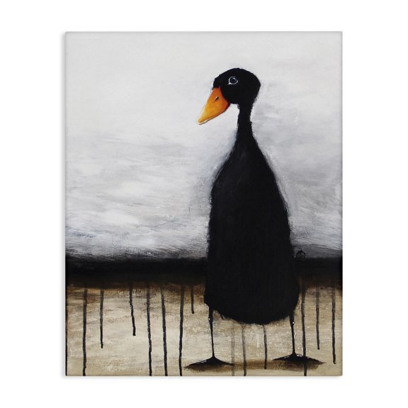 Stupell Industries Contemporary Urban Black Duck Drip Canvas Art, 30 x 40, by Lucia Stewart