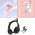 thumbnail image 3 of Over Ear Auricures con cable Auricures Luz LED Ligero para juegos de computadora Enseñanza en línea negro, 3 of 5