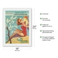 thumbnail image 2 of Mallorca Spain - Island of Everlasting Spring - Iberia Air Lines - Vintage Airline Travel Poster c.1950s - Japanese Unryu Rice Paper Art Print (Unframed) 18 x 24 in, 2 of 4