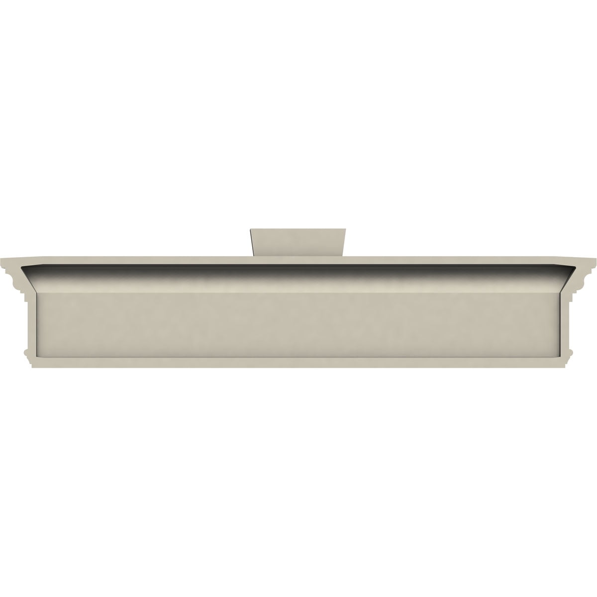 Ekena Millwork 71" Bottom Width x 74 7/8" Top Width x 7 1/4"H x 1"P Traditional Crosshead w/ Flat Keystone