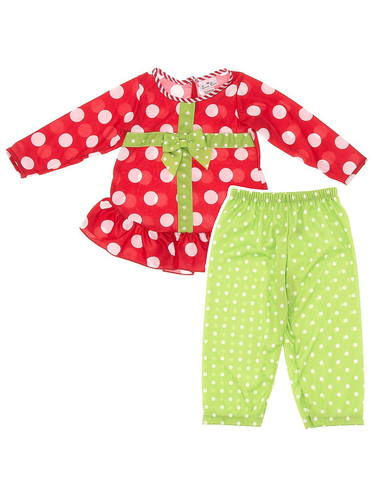 The Elf On The Shelf Polka-Dot Christmas Pajama Pj Set Girl Clothes Size 3t 