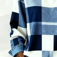 thumbnail image 6 of Plaid Denim Collared Sweatshirt Fashion Lapel Collar Denim Patchwork Sweatshirts Pullover Top Denim Lapel Pullover Retro Polo Sweatshirt Pullover Jean Shirts Stitching Sweatshirt Collared Top Blue M, 6 of 7