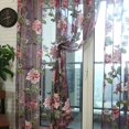 thumbnail image 2 of Floral Sheer Room Curtains Single Panel, Flowers blossom with Leaves Print Voile Sheer Window Door Curtain & Drapes for Bedroom Window Treatment Curtain Half Transparent, 2 of 5