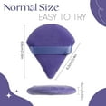 thumbnail image 3 of 6 Pieces Powder Puff for Face Powder, Triangle Makeup Puff, Cotton Velour Triangle Face Puffs for Setting, Contouring, Under Eyes, and Corners, 2.76-inch Normal Size, with Strap, Beauty Tool, 3 of 5