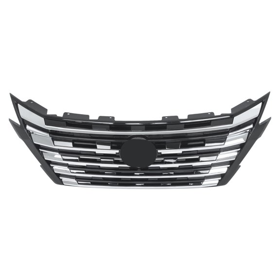Front Bumper Grille For 2024-2025 Nissan Rogue Chrome & Black W/ Camera Hole