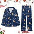 thumbnail image 2 of Jkety Family Christmas Pajamas Matching Sets Satin Silk Button Down Xmas Pjs Sets Holiday Sleepwear Long Sleeve Nightwear, 2 of 5