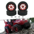 thumbnail image 6 of Kokiya 4 Pieces RC Car Wheels and Tires RC Modification Accessory RC Tires and Rims for Red, 6 of 9