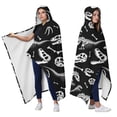 thumbnail image 2 of Wearable Blanket,Black Cartoon Dinosaurs Skulls Skeletons Pattern Hooded Wearable Flannel Blanket for Adults & Teens,Winter Poncho Shawl Wrap Cape Cozy Anti-Pill,60"x80", 2 of 5