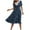 Dark Blue, variant on Summer Beach Dresses for Womens 2025 Plus Size Fashion Fallow Short Sleeve V-Neck Lace Printing Dress