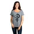 thumbnail image 2 of Thread Tank Power Sign Women's Relaxed Slouchy Dolman T-Shirt Tee Heather Grey Small, 2 of 4