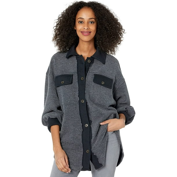 Free People Womens Ruby Jacket Large Washed Black Walmart