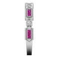 thumbnail image 4 of Dazzlingrock Collection 14K Pink Sapphire & White Diamond Wedding Eternity Stackable Band, White Gold, Size 10, 4 of 4