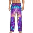 thumbnail image 2 of Goofa Elephant in Tribal Style Printed Soft Pajama Pants for Men, Wide Leg Comfy Casual Lounge Yoga Pants-Small, 2 of 9