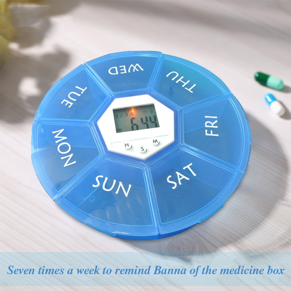 Babydream1 Weekly Pill Organizer Digital Timer 7 Grid Pill Box Alarm Clock Reminder Tablet Dispenser Case Walmart Canada