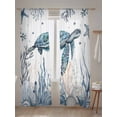 thumbnail image 5 of Sheer Curtains 96 Inches Long 2 Panels Set for Living Room, Ocean Turtle Semi Sheer Curtains for Windows, Coastal Coral Seagrass Starfish Voile Window Treatments Rod Pocket Curtain, 5 of 7