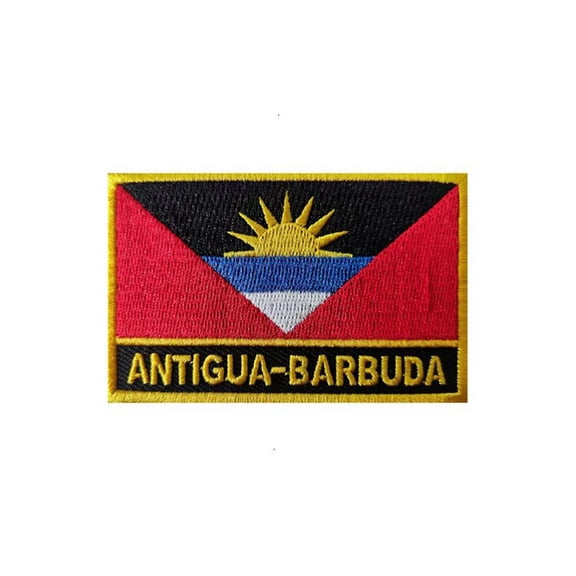 Ruoming 1 PCS National flag  Patches Iron On or Sew On Embroidered Tactical Military Antigua and Barbuda Patch