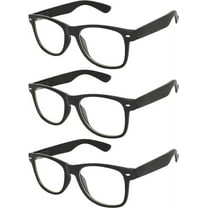3 Pair Retro Nerd Costume Glasses-Black Hipster Eyeglasses with Clear Lenses- Square Frame Clear Glasses FREE SHIPPING