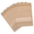 thumbnail image 1 of 100 bolsas de pie, bolsas de papel de 10,2" x 7,1" con cierre de ventana, cremallera, almacenamiento de alimentos reutilizable para empacar alimentos, dulces, galletas, granos de café, 1 of 7