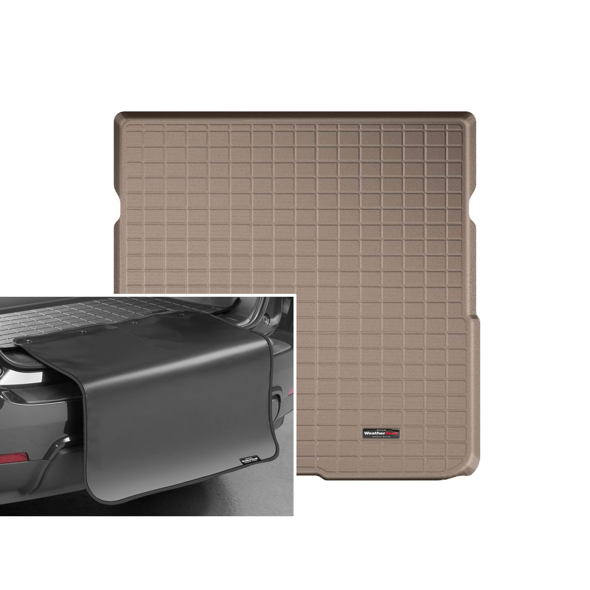 WeatherTech Cargo Trunk Liner with Bumper Protector compatible with 2016-2022 Honda Pilot - Behind 2nd Row w/ Bumper Protector Tan