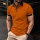 thumbnail image 3 of Camisa de manga corta con solapa y botones para hombre - Camisa deportiva de color liso S-XXXL, 3 of 8