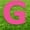 Pink, variant on 20 x 15 in. Letter G Yard Sign, Green