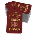 thumbnail image 1 of Inkdotpot Real Gold Foil Good Bye Tension Hello Pension Retirement Tags Favor Hang Paper Tags 50 Pieces, 1 of 6