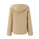 thumbnail image 3 of Chaquetas y abrigos casuales con capucha de manga larga para mujer, chaqueta de pan gruesa de color sólido, chaqueta de algodón con capucha y botones con cremallera de manga larga, chaqueta de algodón, 3 of 3