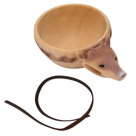 

Hand Carved Animal Rubber Wooden Water Cup Wooden Novel Mug Camping Gear Coffee Cups with Lanyard Easy to -6