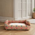 thumbnail image 3 of Creative Co-Op Floral Cotton and Sherpa Pet Bed, Multicolor, 3 of 6