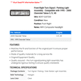thumbnail image 2 of Front Right Turn Signal / Parking Light Assembly - Compatible with 1995 - 2000 Chevy Tahoe 5.7L V8 1996 1997 1998 1999, 2 of 2